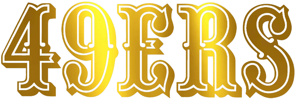 San Francisco 49ers GOLD CHROME MIRROR Retro Throwback Logo Premium DieCut Vinyl Decal PICK SIZE