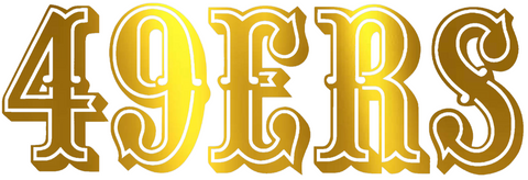 San Francisco 49ers GOLD CHROME MIRROR Retro Throwback Logo Premium DieCut Vinyl Decal PICK SIZE