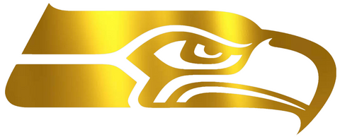 Seattle Seahawks GOLD CHROME MIRROR Team Logo Premium DieCut Vinyl Decal PICK SIZE