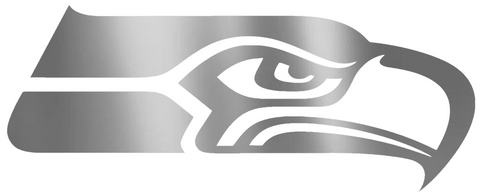 Seattle Seahawks SILVER CHROME MIRROR Team Logo Premium DieCut Vinyl Decal PICK SIZE