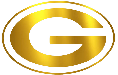 Green Bay Packers GOLD CHROME MIRROR Team Logo Premium DieCut Vinyl Decal PICK SIZE