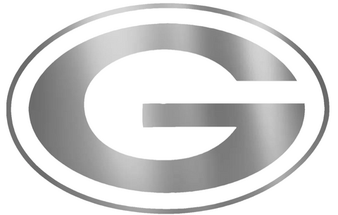 Green Bay Packers SILVER CHROME MIRROR Team Logo Premium DieCut Vinyl Decal PICK SIZE