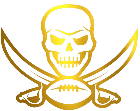 Tampa Bay Buccaneers GOLD CHROME MIRROR Alternate Premium DieCut Vinyl Decal PICK SIZE