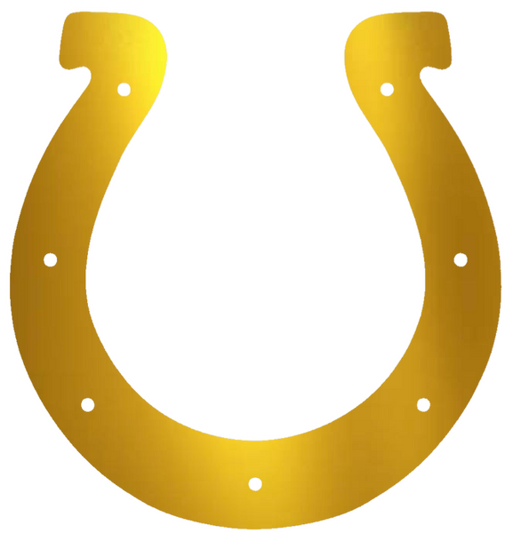 Indianapolis Colts GOLD CHROME MIRROR Team Logo Premium DieCut Vinyl Decal PICK SIZE