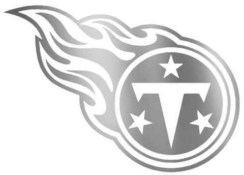 Tennessee Titans SILVER CHROME MIRROR Team Logo Premium DieCut Vinyl Decal PICK SIZE