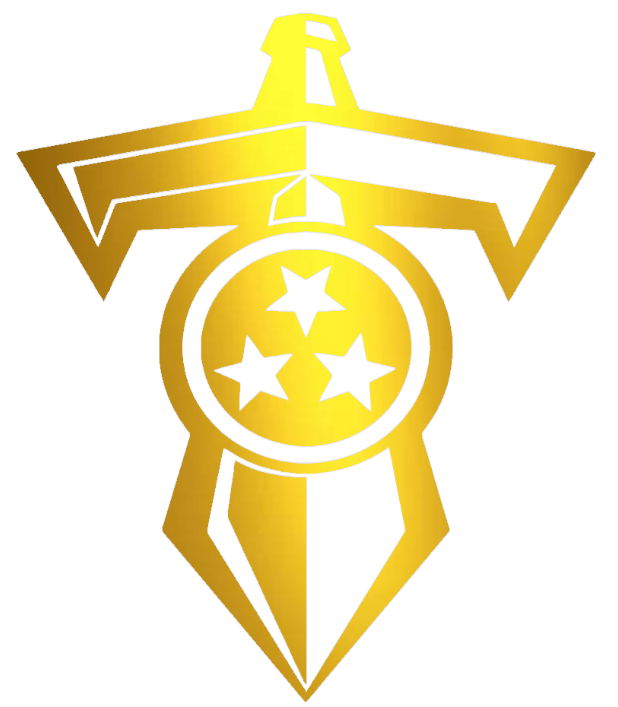 Tennessee Titans GOLD CHROME MIRROR Sword Logo Premium DieCut Vinyl Decal PICK SIZE
