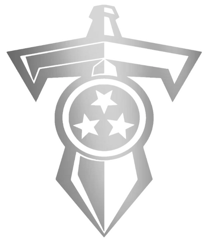 Tennessee Titans SILVER CHROME MIRROR Sword Logo Premium DieCut Vinyl Decal PICK SIZE