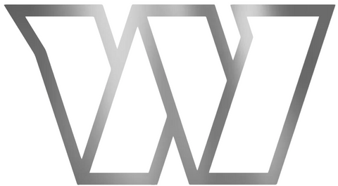 Washington Commanders SILVER CHROME MIRROR Team Logo Premium DieCut Vinyl Decal PICK SIZE