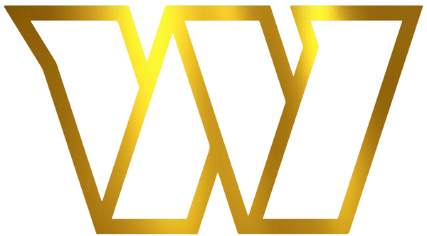 Washington Commanders GOLD CHROME MIRROR Team Logo Premium DieCut Vinyl Decal PICK SIZE