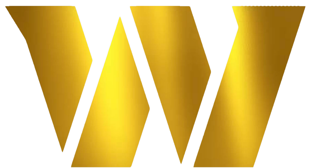 Washington Commanders GOLD CHROME MIRROR Team Logo Premium DieCut Vinyl Decal PICK SIZE