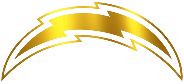 Los Angeles Chargers GOLD CHROME MIRROR Team Logo Premium DieCut Vinyl Decal PICK SIZE