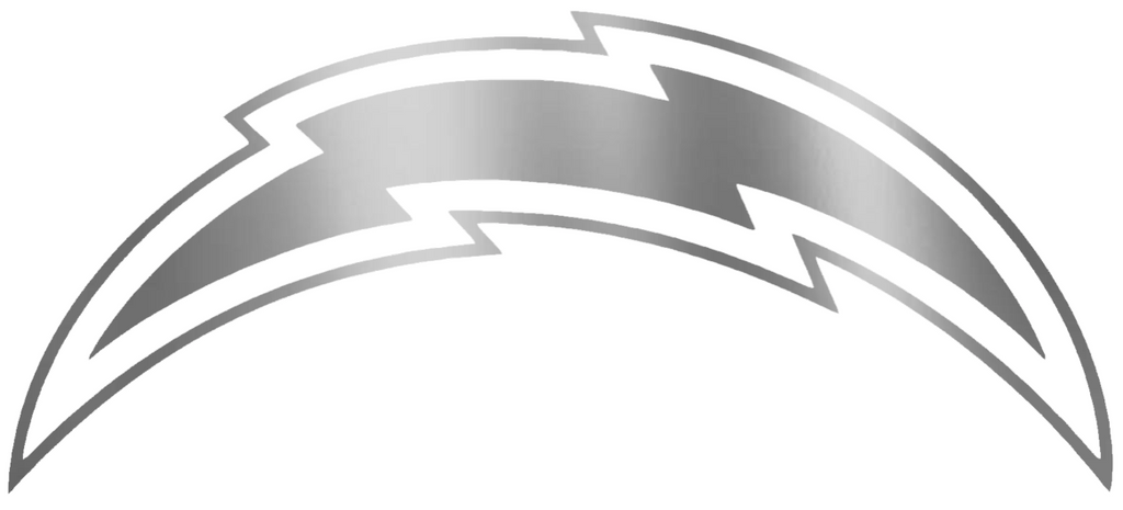 Los Angeles Chargers SILVER CHROME MIRROR Team Logo Premium DieCut Vinyl Decal PICK SIZE