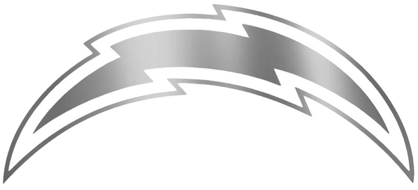 Los Angeles Chargers SILVER CHROME MIRROR Team Logo Premium DieCut Vinyl Decal PICK SIZE