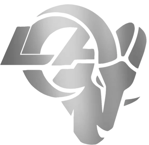 Los Angeles Rams SILVER CHROME MIRROR Alternate Logo Premium DieCut Vinyl Decal PICK SIZE