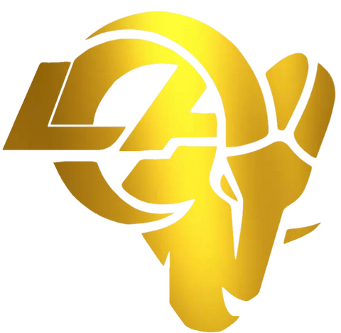 Los Angeles Rams GOLD CHROME MIRROR Alternate Logo Premium DieCut Vinyl Decal PICK SIZE