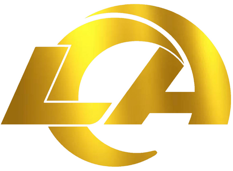 Los Angeles Rams GOLD CHROME MIRROR Team Logo Premium DieCut Vinyl Decal PICK SIZE