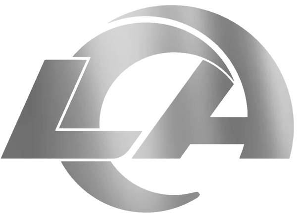 Los Angeles Rams SILVER CHROME MIRROR Team Logo Premium DieCut Vinyl Decal PICK SIZE