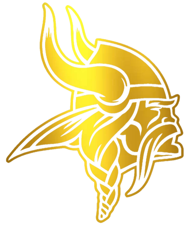 Minnesota Vikings GOLD CHROME MIRROR Team Logo Premium DieCut Vinyl Decal PICK SIZE