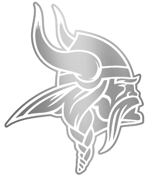 Minnesota Vikings SILVER CHROME MIRROR Team Logo Premium DieCut Vinyl Decal PICK SIZE