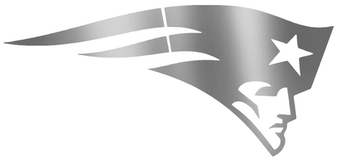New England Patriots SILVER CHROME MIRROR Team Logo Premium DieCut Vinyl Decal PICK SIZE