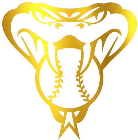Arizona Diamondbacks GOLD CHROME MIRROR Alternate Snake Head Logo Premium DieCut Vinyl Decal PICK SIZE
