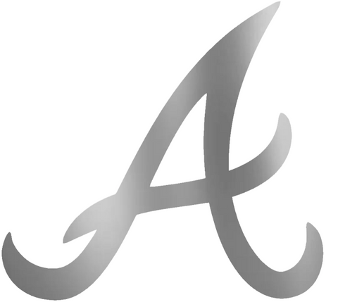 Atlanta Braves SILVER CHROME MIRROR Team Logo Premium DieCut Vinyl Decal PICK SIZE