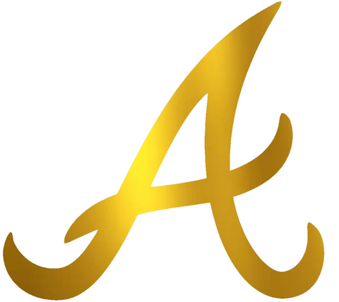 Atlanta Braves GOLD CHROME MIRROR Team Logo Premium DieCut Vinyl Decal PICK SIZE