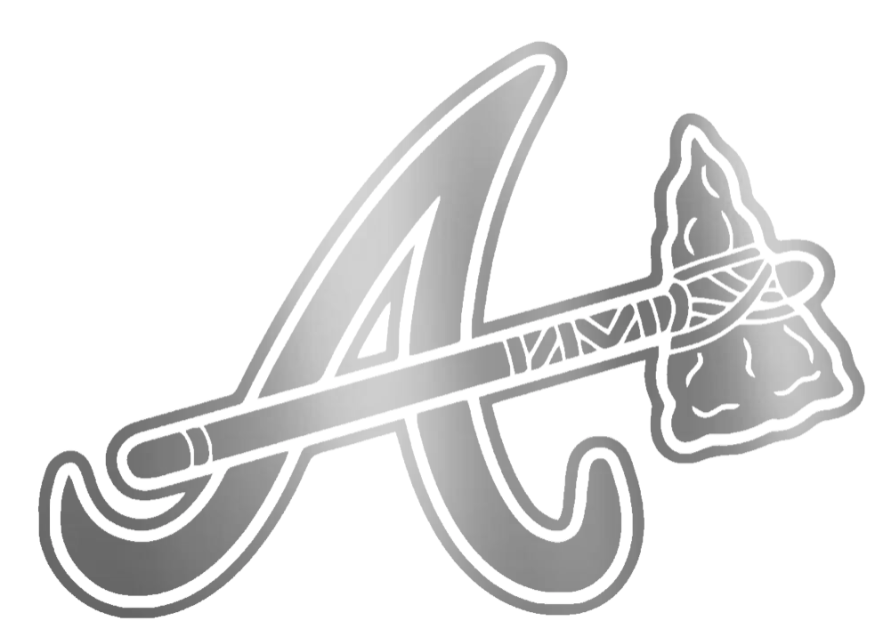 Atlanta Braves SILVER CHROME MIRROR Alternate Team Logo Premium DieCut Vinyl Decal PICK SIZE