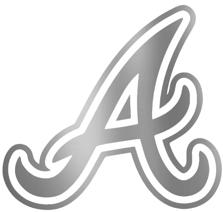 Atlanta Braves SILVER CHROME MIRROR Alternate Team Logo Premium DieCut Vinyl Decal PICK SIZE