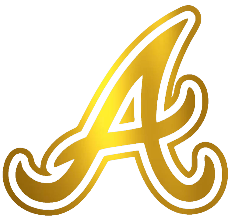Atlanta Braves GOLD CHROME MIRROR Alternate Team Logo Premium DieCut Vinyl Decal PICK SIZE