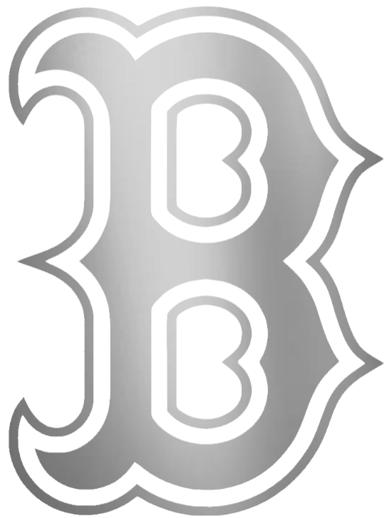 Boston Red Sox SILVER CHROME MIRROR B Logo Premium DieCut Vinyl Decal PICK SIZE