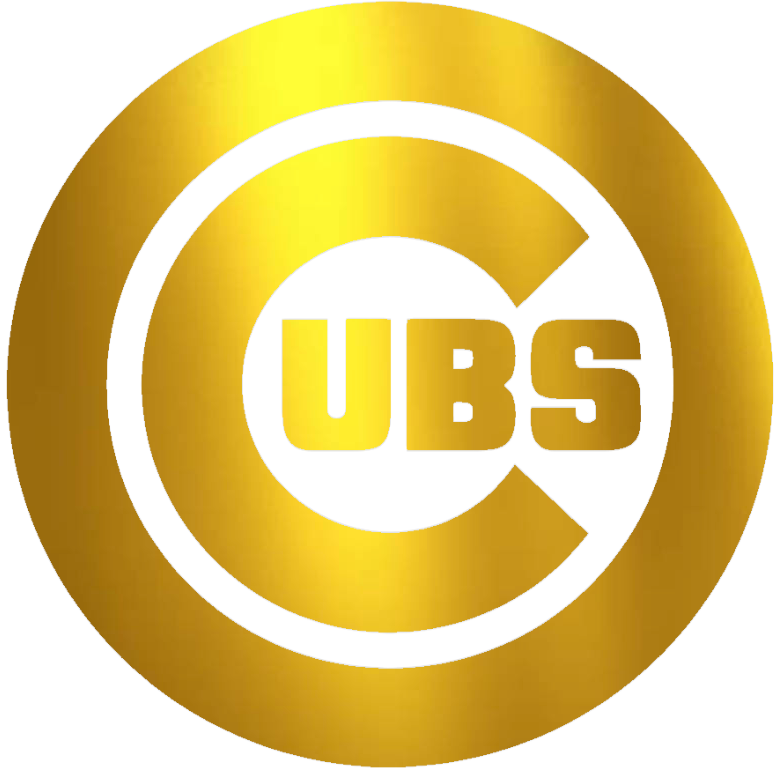 Chicago Cubs GOLD CHROME MIRROR Team Logo Premium DieCut Vinyl Decal PICK SIZE