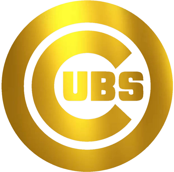 Chicago Cubs GOLD CHROME MIRROR Team Logo Premium DieCut Vinyl Decal PICK SIZE
