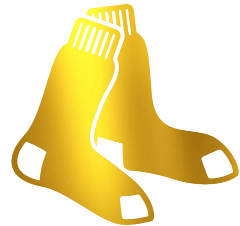 Boston Red Sox GOLD CHROME MIRROR Team Logo Premium DieCut Vinyl Decal PICK SIZE