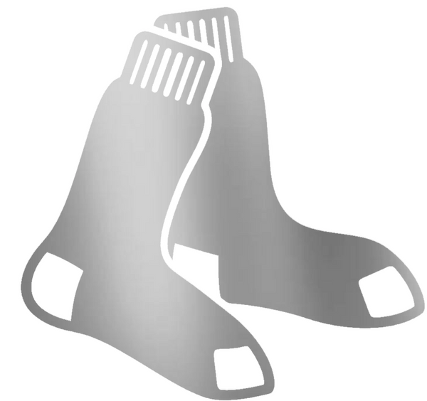 Boston Red Sox SILVER CHROME MIRROR Team Logo Premium DieCut Vinyl Decal PICK SIZE