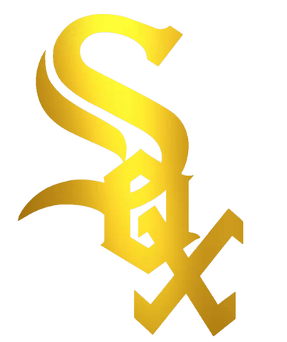 Chicago White Sox GOLD CHROME MIRROR Team Logo Premium DieCut Vinyl Decal PICK SIZE