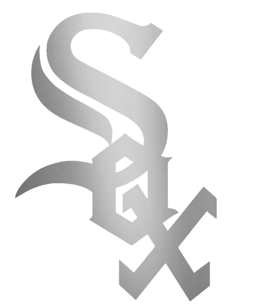 Chicago White Sox SILVER CHROME MIRROR Team Logo Premium DieCut Vinyl Decal PICK SIZE