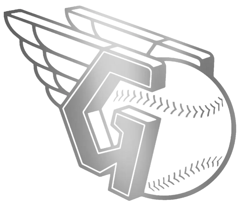 Cleveland Guardians SILVER CHROME MIRROR Team Logo Premium DieCut Vinyl Decal PICK SIZE