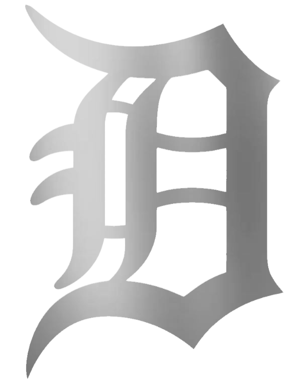 Detroit Tigers SILVER CHROME MIRROR Team Logo Premium DieCut Vinyl Decal PICK SIZE