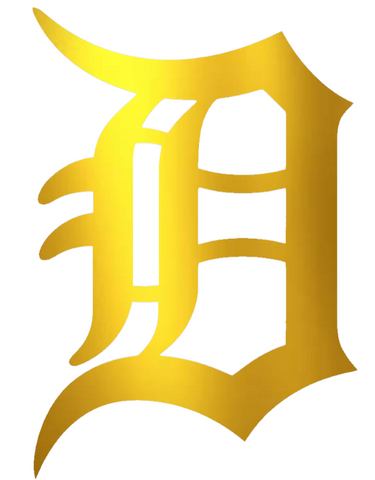Detroit Tigers GOLD CHROME MIRROR Team Logo Premium DieCut Vinyl Decal PICK SIZE