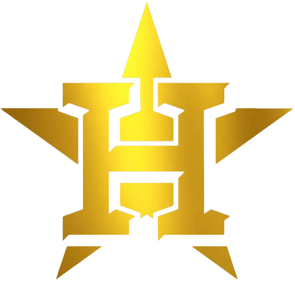 Houston Astros GOLD CHROME MIRROR Team Logo Premium DieCut Vinyl Decal PICK SIZE