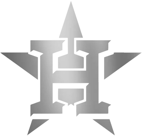 Houston Astros SILVER CHROME MIRROR Team Logo Premium DieCut Vinyl Decal PICK SIZE