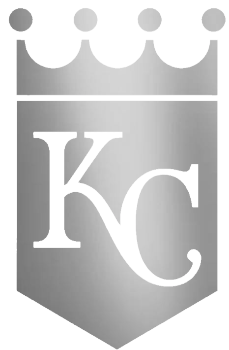 Kansas City Royals SILVER CHROME MIRROR Team Logo Premium DieCut Vinyl Decal PICK SIZE