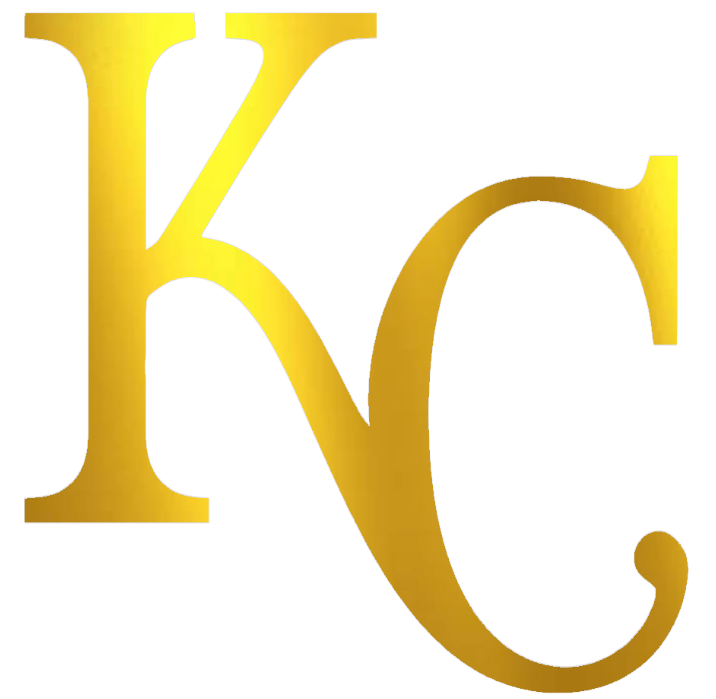 Kansas City Royals GOLD CHROME MIRROR KC Logo Premium DieCut Vinyl Decal PICK SIZE