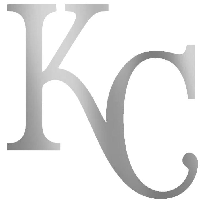 Kansas City Royals SILVER CHROME MIRROR KC Logo Premium DieCut Vinyl Decal PICK SIZE