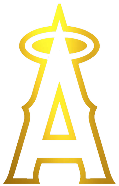 Los Angeles Angels GOLD CHROME MIRROR Team Logo Premium DieCut Vinyl Decal PICK SIZE