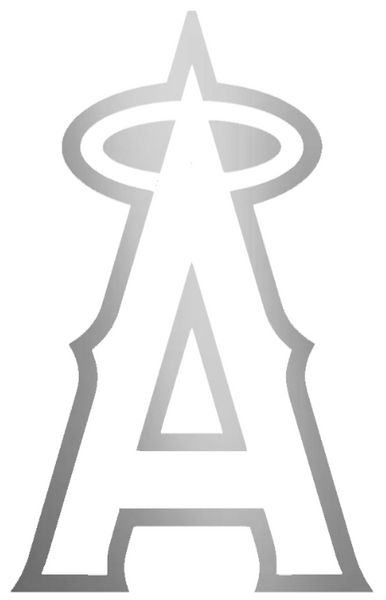 Los Angeles Angels SILVER CHROME MIRROR Team Logo Premium DieCut Vinyl Decal PICK SIZE