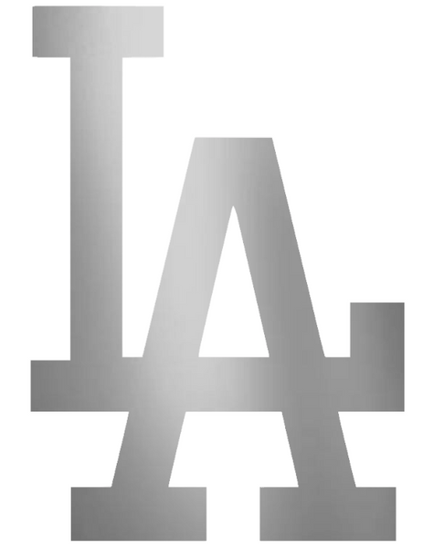Los Angeles Dodgers SILVER CHROME MIRROR Team Logo Premium DieCut Vinyl Decal PICK SIZE