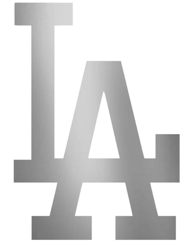Los Angeles Dodgers SILVER CHROME MIRROR Team Logo Premium DieCut Vinyl Decal PICK SIZE
