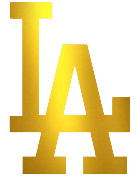 Los Angeles Dodgers GOLD CHROME MIRROR Team Logo Premium DieCut Vinyl Decal PICK SIZE
